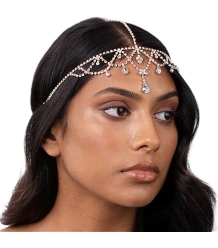Amazon.com : BABEYOND 1920s Crystal Cap Headpiece Rhinestone Head